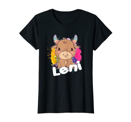 Photo de LENI - Joli prénom de fille avec avec une vache mignonne T-Shirt