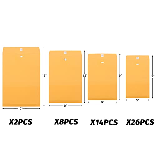 4-Sizes-Clasp-Envelopes-Kraft-Paper-Catalog-Clasp-Envelope-with-Clasp-Closure-for-Filing-Storing-or-Mailing-Documents-50-Pieces-10-x-13-In-9-x-12-In-6-x-9-In-5-x-7-In