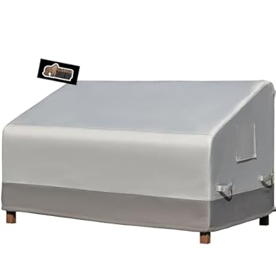 Gorilla Grip Heavy Duty Waterproof Outdoor Loveseat Cover, 58 Inch, Adjustable Patio Furniture Covers for Winter, Keep Cushions Dry, Protects from Sun, Snow, Rain, Windproof, UV Coated, 1 Pack