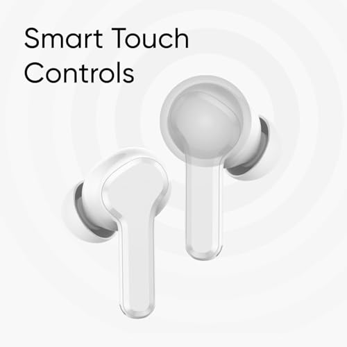 Image of Compatible for Realme Buds T310 True Wireless in-Ear Earbuds with 46dB Hybrid ANC, 360 Spatial Audio, 12.4mm Dynamic Bass Driver, Upto 40Hrs Battery and Fast Charging (White)
