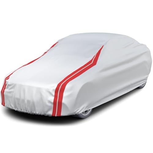 Image of Favoto Sedan Car Cover Waterproof - Custom Fit for Honda Accord (1998-2007) All Weather for Automobiles Outdoor with Reflective Stripe Snow Sun Dust UV Protection Full Exterior Cover