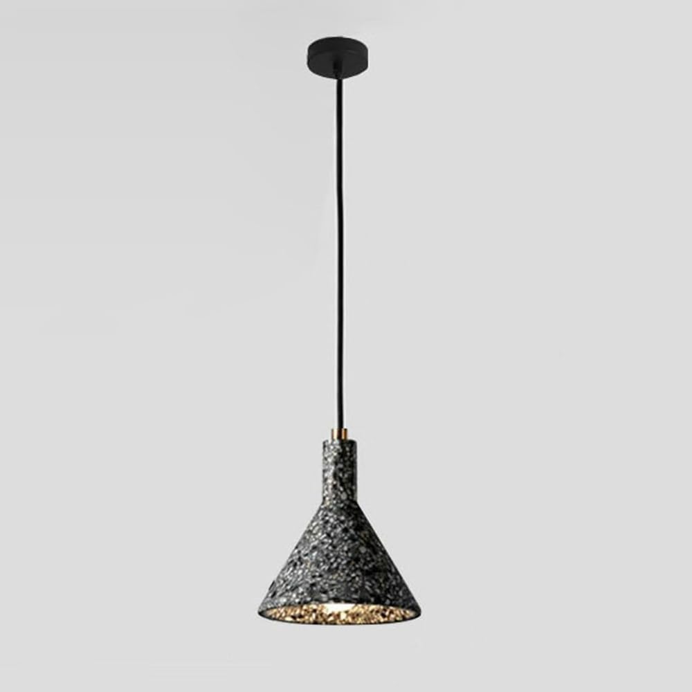 RXPVUXE Cone Pendant Lighting Kitchen Island, Vintage Terrazzo Pendant Light Fixtures, Industrial Stone Pendant Lights, Retro Cement Concrete Pendant Light Ceiling Hanging, Adjustable Cord
