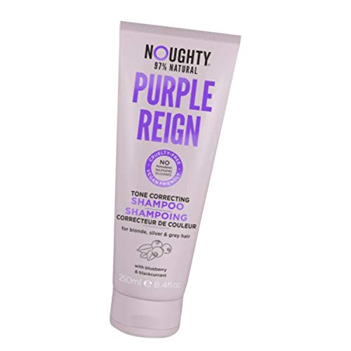 Noughty 97% Natural, Purple Reign Tone Correcting Shampoo, Sulphate Free Vegan Haircare For Blonde, Grey or Silver Hair, With Blueberry and Blackcurrent, 250ml Cover