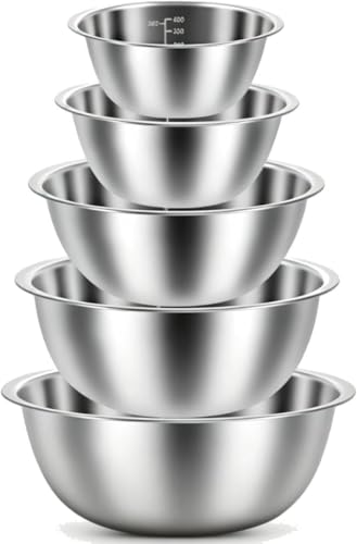 Set de 5 Tazones Anidados de Acero Inoxidable para Cocina miniatura 1