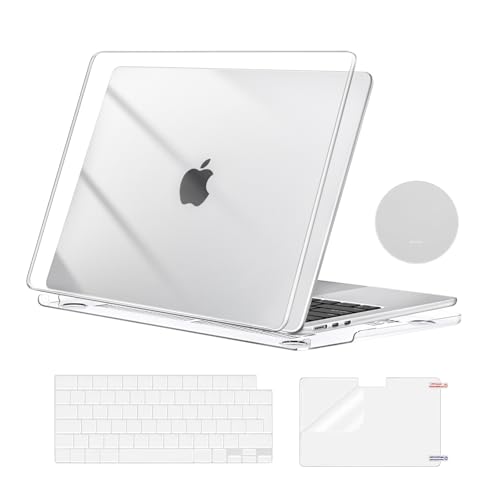 Ya en manzanajugosa.com: MOSISO Funda Compatible con MacBook Air 13 M4 M3 M2 Pulgadas A3240 A3113 A2681 Touch ID, Carcasa para MacBook Air 13,6 Pulgadas 2025 2024 2022&Teclado&Protector Pantalla&Posavasos,Crystal Claro