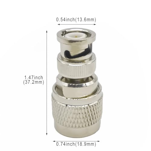 2 piezas Adaptador Coaxial N Macho a BNC Macho miniatura 3