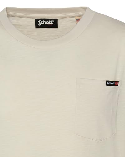 Schott NYC Tskea1, Camiseta, Hombre, Blanco (Off-white), M