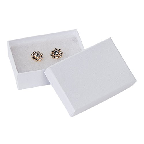SSWBasics 3 1/16 x 2 1/8 x 1 inch White Embossed Cotton Filled Jewelry Boxes - Case of 200 SSWBasics 3 1/16 x 2 1/8 x 1 inch White Embossed Cotton Filled Jewelry Boxes - Case of 200