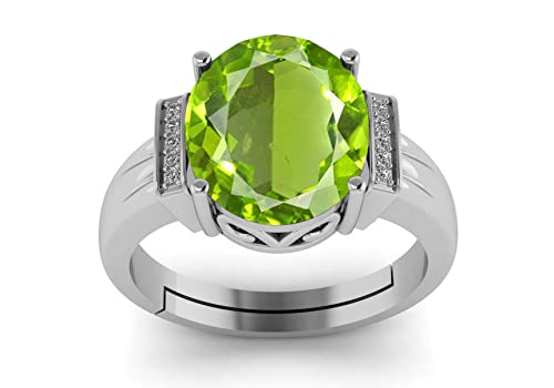 LMDPRAJAPATIS 3.25 Carat Peridot Stone 925 Sterling Silver Ring Anniversary Ring For Men And Women