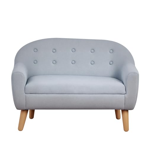 Qaba 2-Seat Kids Sofa, Toddler Sofa Couch, Linen-Like Fabric...