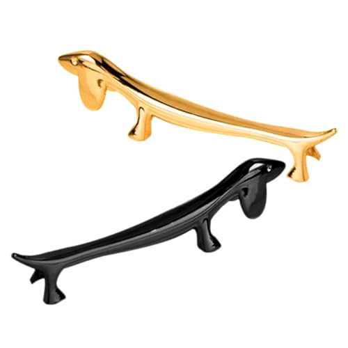 QUMIIRITY 2個 犬デザイン箸置き 金属製 実用的なスプーンレスト付き 小型コンパクト テーブル用 ホテル レストラン向け食器サポート