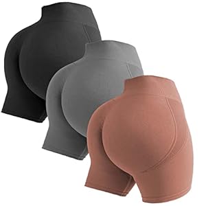 TZLDN 3 Pieces Cycling Gym Shorts for Women Seamless Running Yoga Shorts High Waisted Workout Athletic Soft Stretchy Gym Leggings