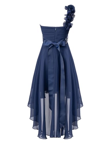 Sywiyi Kids Sleeveless High Low Flower Girls Dress A Line Halter Neck Wedding Bridesmaid Ball Gowns2