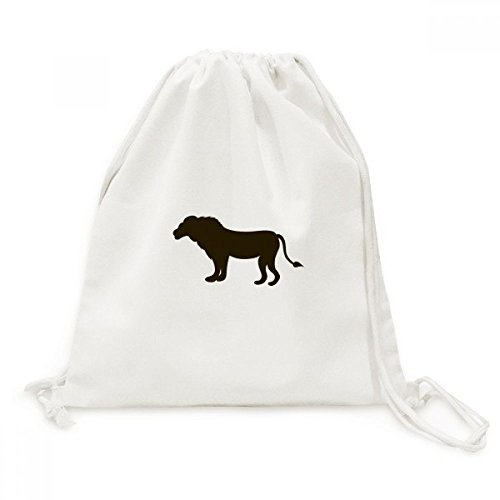 Sac cordon Toile Lion Noir pour voyage et shopping de DIYthinker