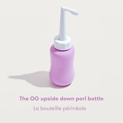 Frida Mom Upside Down Peri Bottle Sprayer, Perineal Care & Postpartum Recovery, Portable Travel Bidet & Perineal Cleanser with Travel Bag, Postpartum Essential, Pink - 1