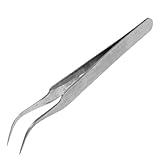 uxcell Stainless Steel Watchmakers Bent Tweezers Metal