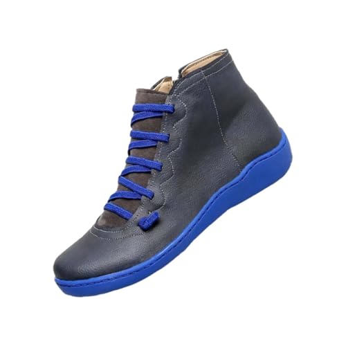 Botines para mujer, planos, con cierre de cremallera, zapatos para el tobillo, punta redonda, antideslizantes, informales, cortos, zapatos de cuero, cómodos, transpirables, zapatos de negocios