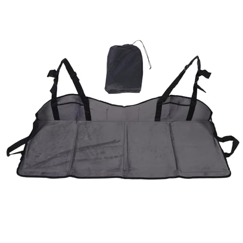 Fyearfly Extensor plegable para asiento trasero de coche, comodidad mejorada para viajes largos, colchón portátil de felpa para asiento trasero de vehículo SUV, color gris