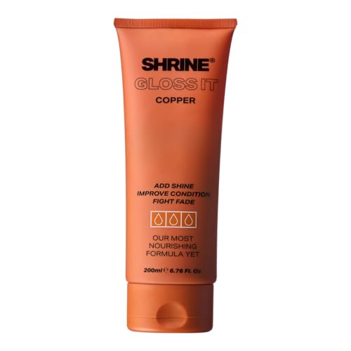 Shrine GLOSS IT COPPER Colour Depositing Hair Mask | High-Shine Gloss Treatment | Enhances ginger & auburn tones | Vibrant colour payoff | Quick 10-minute application | Vegan | 200ml