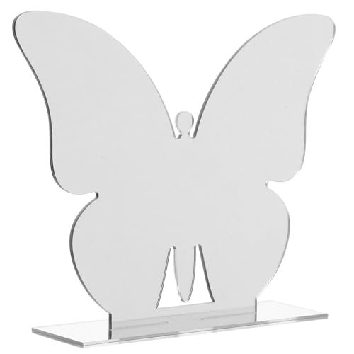GRIRIW 6Sets Butterfly Shaped Acrylic Table Number Signs with Stand Blank Table Cards for Banquets and Parties for Wedding Decor Hotels and Events