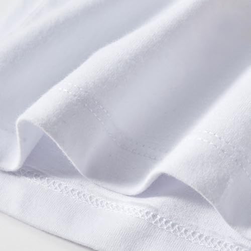 Image of HILEELANG Kids Boy Basic Plain Cotton T-Shirts Short Sleeve Crew Neck Summer Tees 4packs 6-12 Years