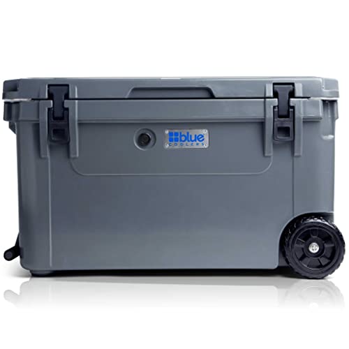 Blue Coolers Ark Series with Wheels 110 Quart, Roto-Molded Ice Cooler | Large Ice Chest Holds Ice up to 10 Days | (Gray)