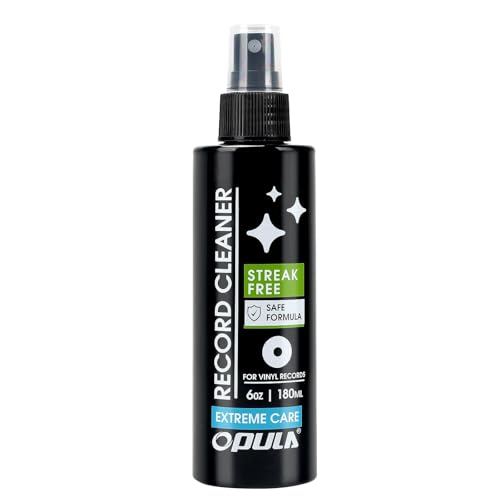 OPULA 6oz Vinyl Record Cleaning Solution,180ml Vinyl Record Cleaner Fluid, Record Cleaner Spray for Lps Album, Remove Dirt & Debris & Fingerprint, Improve Sound Quality