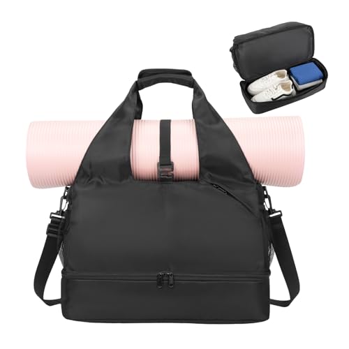 Gym Bag for Women with Shoe Compartment Lightweight Workout Bags Yoga Bag for Women with Yoga Mat Holder Gym Tote for Dance, Sports,Work