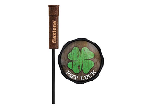 Flextone Hunting Loud Realistic Sounds Weatherproof Pot Luck Glass Friction Plate Turkey Call with Carbon Striker