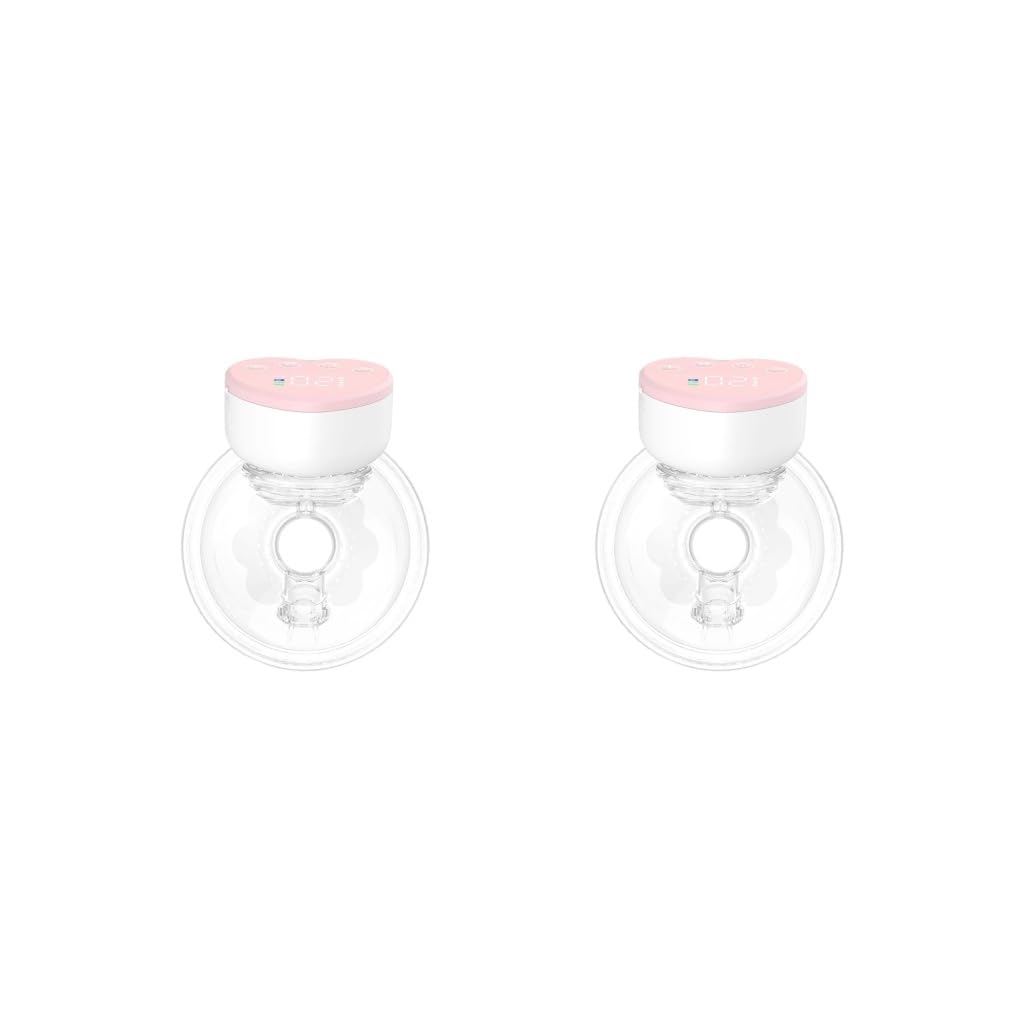 Juego de 2 sacaleches para bomba de lactancia eléctrica portátil totalmente portátil, color rosa