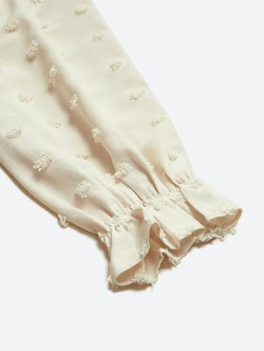 Flamingals Women's Long Sleeve Peplum Blouse Square Neck Cute Elegant Ruffle Smocked Babydoll Shirts3