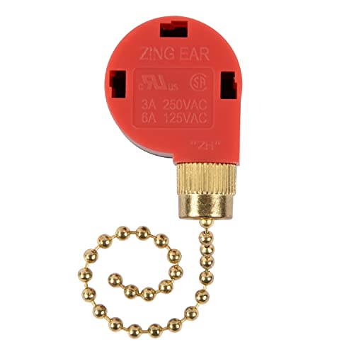 Image of Ceiling Fan Switch ZE-268S1. 3 Speed 4 Wire Switch Accessories Replacement, Compatible with Hunter Ceiling Fan Lights