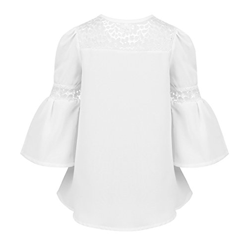 Big Girl's School Uniforms Long/Short Sleeves Frill Collar Ruffled Blouse Button up Shirt3