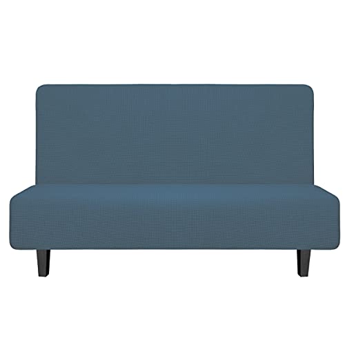 Image of Easy-Going Stretch Medium Futon Slipcover Armless Futon Cover Bluestone