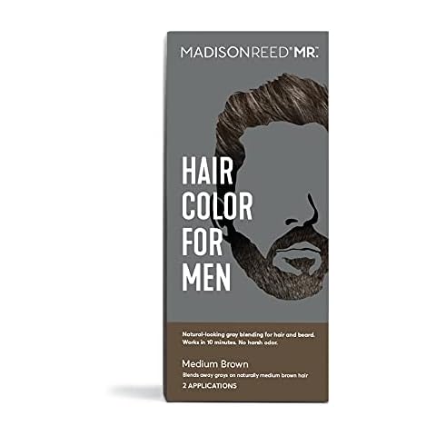 Madison Reed Mr. Hair Color for Men, Medium Brown Demi-Permanent Hair Dye, Reduces Grays in 15 Minutes For Hair & Beard, Nourishing & Strengthening, Keratin & Argan Oil, 2 Applications Cover