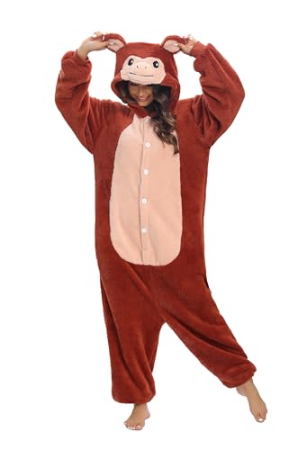 chuangminghangqi Pyjama Barboteuse Combinaison Animal Adulte Unisexe Costume Onesie Sleepwear Jumpsuit Vêtement Nuit Capuche Grenouillère Loungewear Chaud...