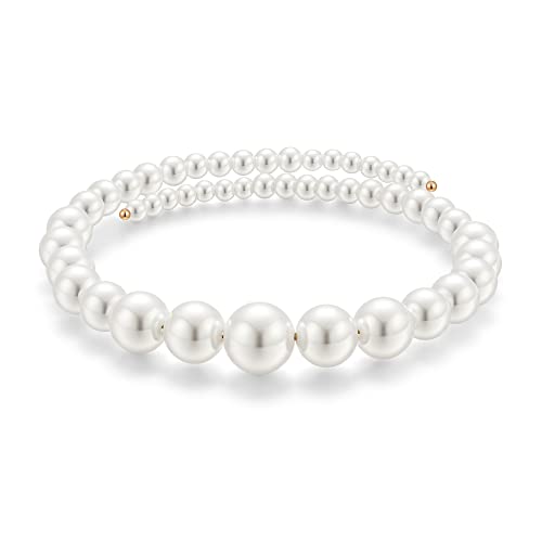 MUYAN Round Imitation Pearl Necklace for Women Pearl Open Choker Necklace Jewelry, White