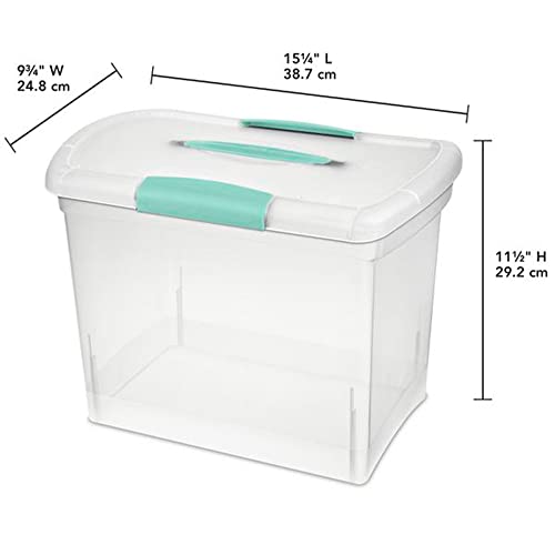 Sterilite Large Nesting Showoffs Clear File Organizer Storage Box With Handle And Latches For Home, Office, Craft, Hobby, & Classroom, Clear (12 Pack) #TOP5