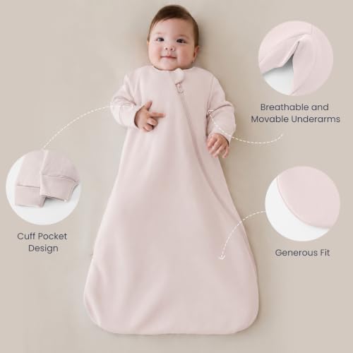 Image of Unisex Sleeping Bag for Babies and Toddlers 1.0 Tog Sleep Sack 0-6 Months, Newborn Sleep Sack, Wearable Blanket Baby, One Piece Long Sleeves, Gifts for Baby