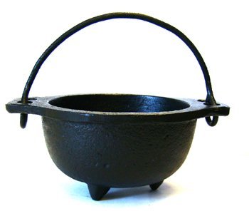 New Age Imports, Inc. Cast Iron Cauldron, Ideal for Smudging, Incense Burning,