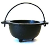 Cast Iron Cauldron w/Handle, Ideal for smudging, Incense Burning, Ritual Purpose, Decoration, Candle Holder, etc. (5