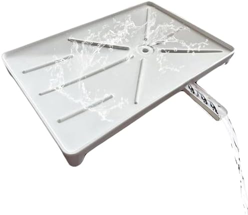 Lightweight Plastic Drip Tray with Side Slope for Efficient Dish Draining - Non-Slip Base, Ideal Kitchen Accessory (White)