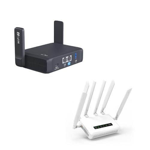 Image of GL.iNet GL-BE3600 (Slate 7) Portable Travel Router & GL.iNet GL-X3000 (Spitz AX) Cellular Gateway 5G Router