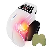 MSFOOT Knee Massager for Knee Pain with Infrared Heat and Vibration, Cordless Wearable Rechargeable Clear Visible LED Screen Easy to Use Electronic Knee Massager, 19 inch Adjustable Ergonomic Strap
