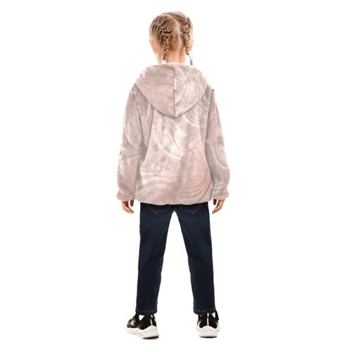 OTVEE Rose Gold Marble Pattern Kids Hoodie Jacket Fall Spring Full Zip Warm Outwear Coat4