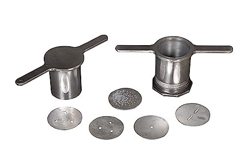 Image of Murukku /Idiyappam Maker Aluminium Press Machine with 5 Plates | Traditional Sev & Chakli Maker | Easy Grip Handle | 4 Inch Height, 8 Inch Width | Kitchen Snack Making Tool