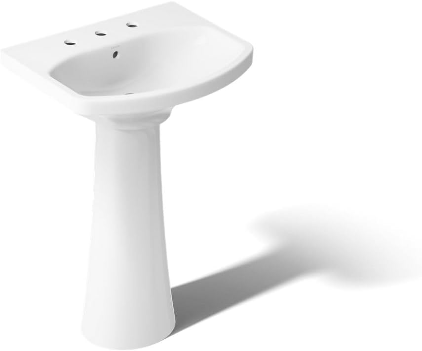 Kohler K-2362-1-7 Cimarron Pedestal Lavatory with Single-Hole Faucet Drilling, Black Black