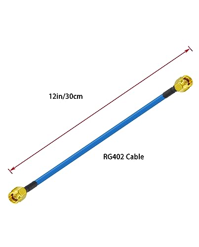 Vecys 2PCS SMA Male to Male RF Coaxial Cable SMA RF Coax Pigtail Cable 12" /30CM RG402 50 Ohm Low Loss Extension Cable - Image 2