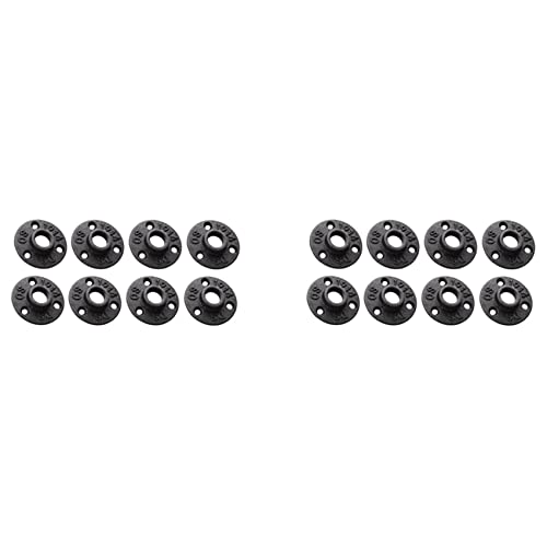 Brides de tuyau en fonte malléable 1/27 cm noir lot de 16 pièces