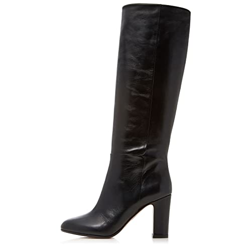 yinghesheng Bottes Hautes pour Femmes Cuir PU Block Talon Cuissarde Over Knee Bottes Automne Hiver Longues Bottes Haute Jusqu'au Genou Elastique Bottes d'équitation Pirate Bottes,Noir,44 EU Cover